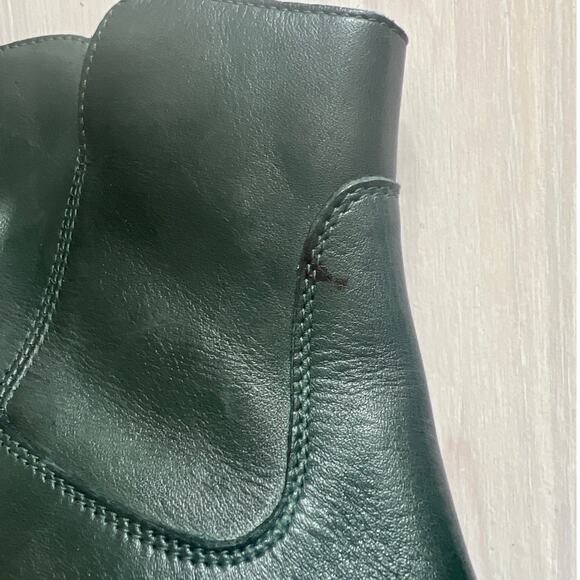 Girotti Hidden Wedge Ankle Bootie Loden Green Black Fringe Tassel 40 EU / 9.5 US - Picture 10 of 11